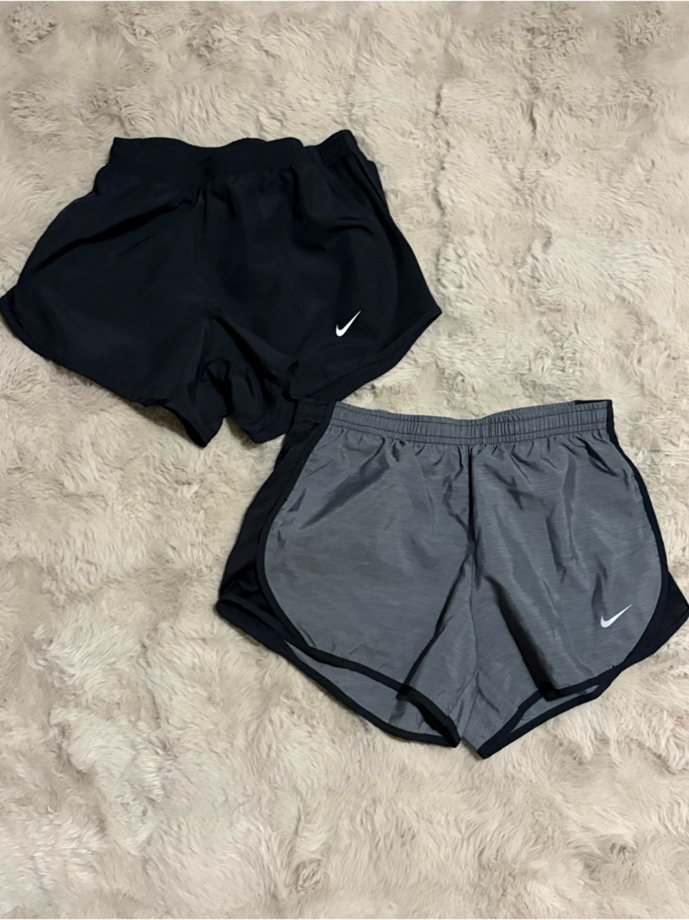 Nike Girls Running Shorts - Black & Gray Two-Pack